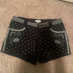 Olsenboye black studded shorts